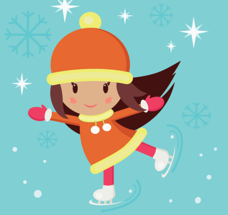 Мультяшные девочки зимние