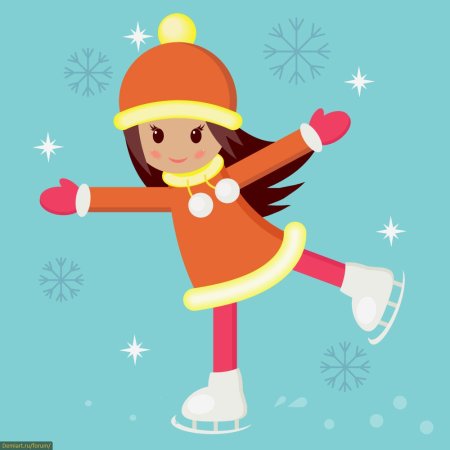 Девочка катается на коньках