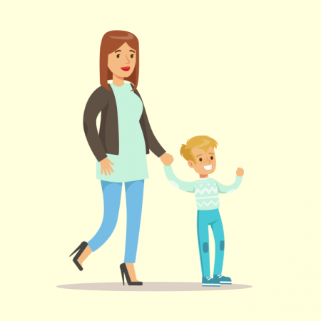 Мама и сын рисунок