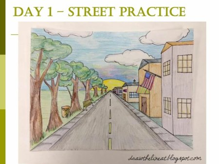 Линейная перспектива городской пейзаж