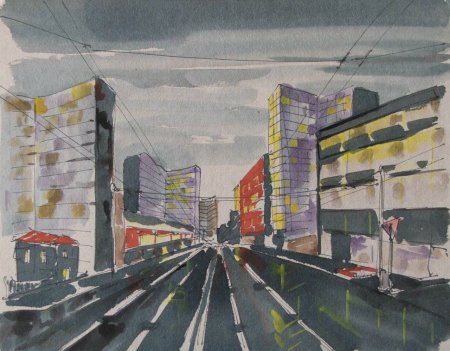 Воздушная перспектива город