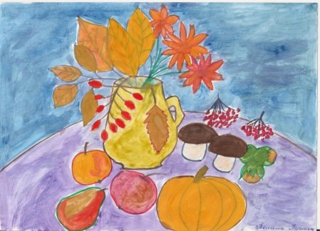 Детские рисунки на тему осень в детском саду