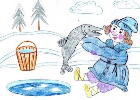 Рисунок к сказке по щучьему велению