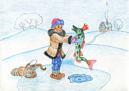 По щучьему велению рисунок для детей