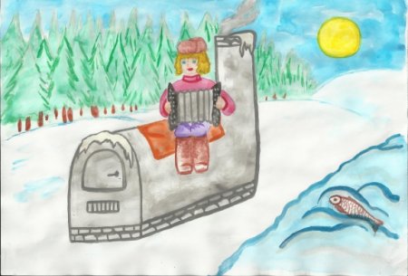По щучьему велению рисунки детей к сказке