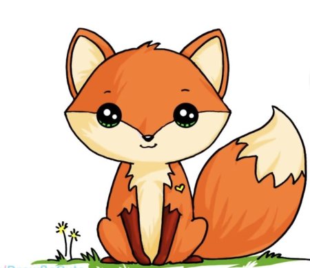 Лиса для срисовки для детей