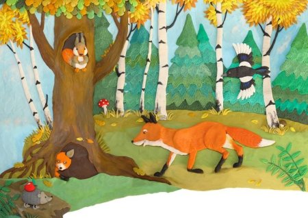 Аппликация животные в лесу