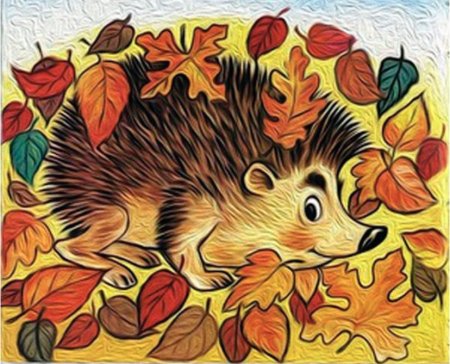 Ежик осенью иллюстрация