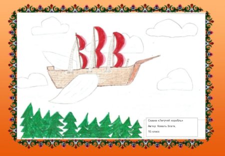 Иллюстрация к сказке Летучий корабль