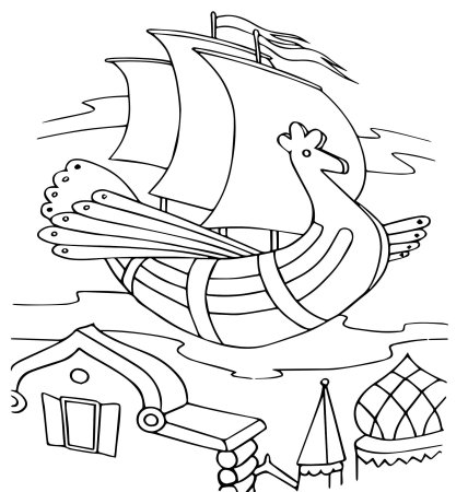 Илюстрация сказки "Летучий корабль"