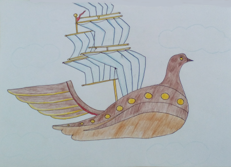 Раскраска "Летучий корабль"