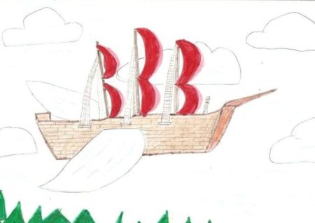 Сказочный корабль с крыльями