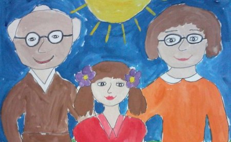 Детские рисунки ко Дню пожилого человека
