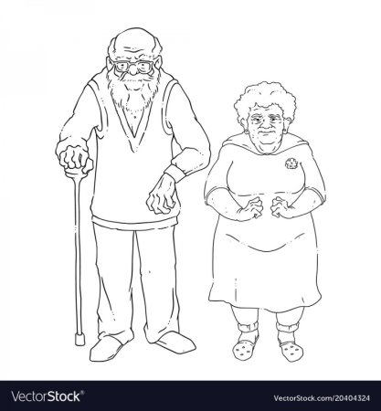 Бабушка и дедушка рисунок