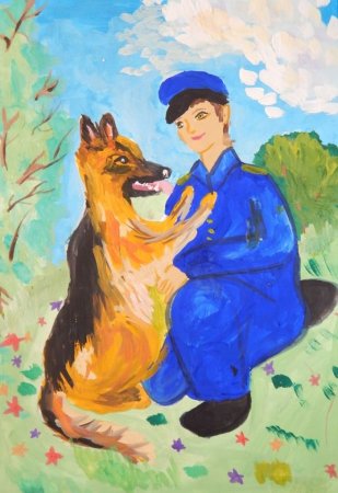 Полицейский в школе рисунок