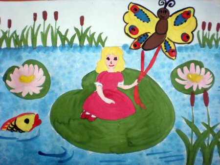 Рисование Дюймовочка в подготовительной