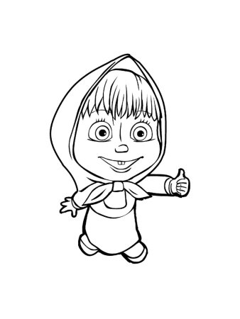 Герои мультика Маша и медведь раскраска