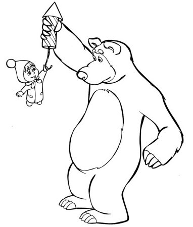 Маша и медведь рисунки для раскрашивания