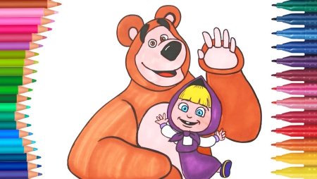 Рисование Маша и медведь