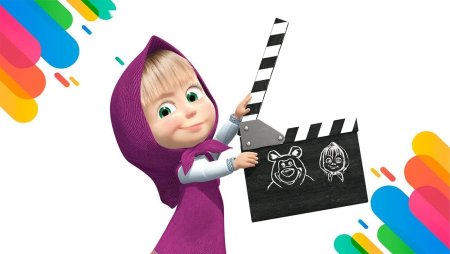 Маша и медведь рисунок красками