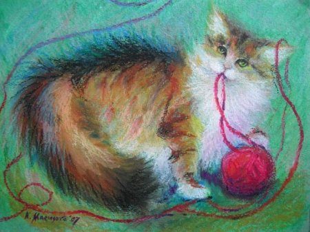 Собака восковыми мелками