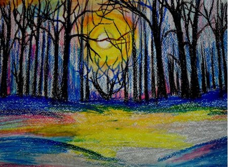 Кот масляной пастелью