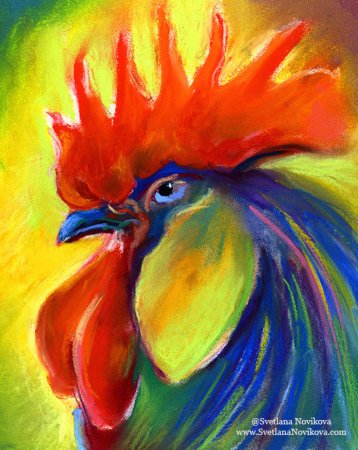 Северное сияние масляной пастелью