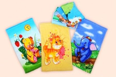 Полотенца детские махровые с рисунком