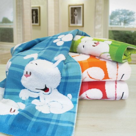 Махровое полотенце Bravo щенки 60х120 зеленое