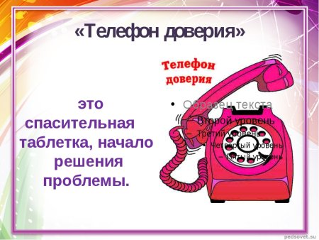 Классный час детский телефон доверия