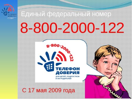 Телефон доверия для детей