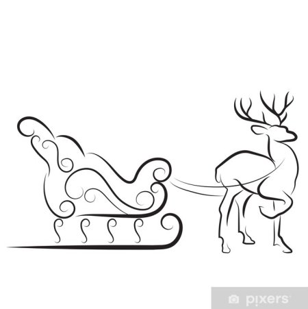 Сани с оленями