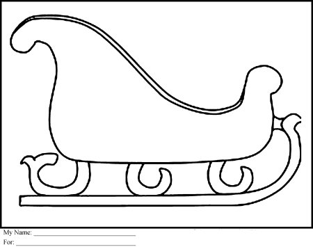 Сани трафарет новогодний