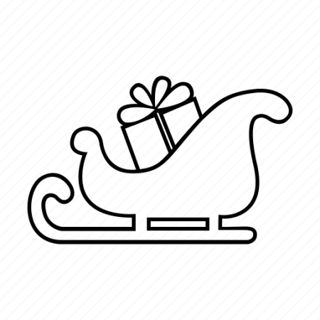 Трафарет новогодних саней