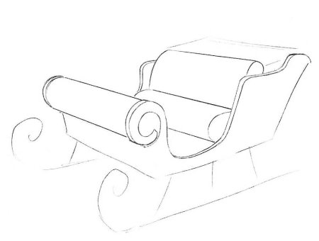 Сани Деда Мороза для рисования