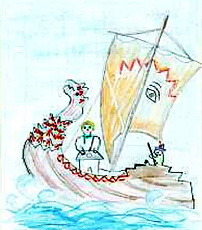 Рисунок корабля из сказки о царе Салтане