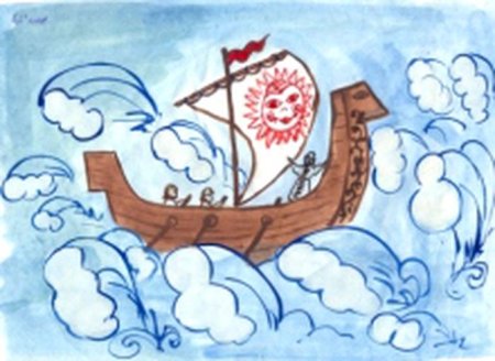 Раскраска "Летучий корабль"