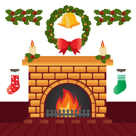 Камин рисунок для детей