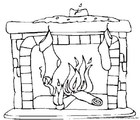 Камин раскраска