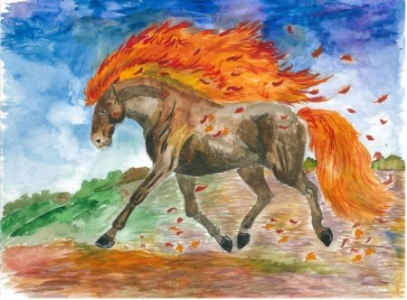 Детский рисунок конь (53 фото)