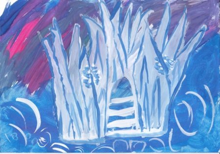 Царство снежной королевы гуашь