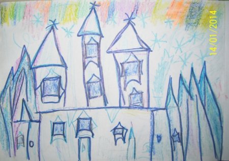 Рисование дворец Деда Мороза в подготовительной группе