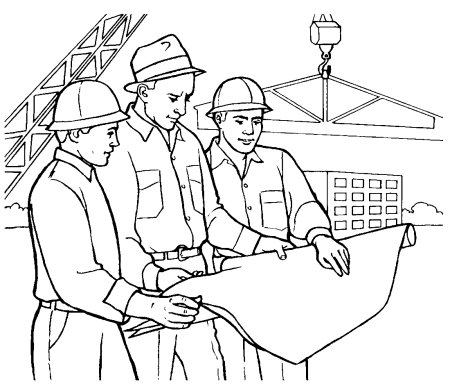 Раскраска Строитель