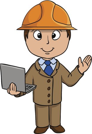 Мультяшный человек инженер
