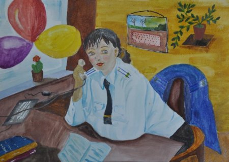 Рисунок к Дню полиции на конкурс