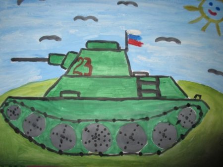 Танк рисунок для детей