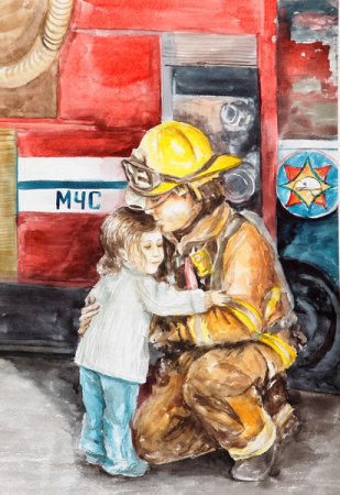 Детские рисунки ко Дню МЧС