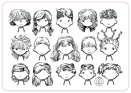 Прически раскраска для детей