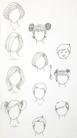 Детские прически эскиз