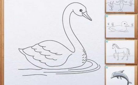 Лебедь рисунок